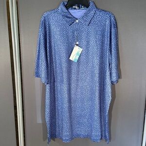 Inward Half Gatlinburg Golf Course Polo — Blue Maze Print, Size XL (NWT)